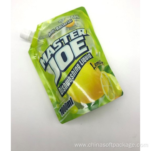 Custom Printed Dishwashing Liquid Spout Pouch